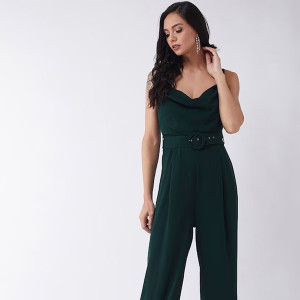 Women Green Solid Jumpsuit